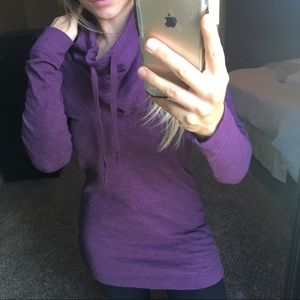 COLUMBIA purple drawstring cowl neck tunic XS